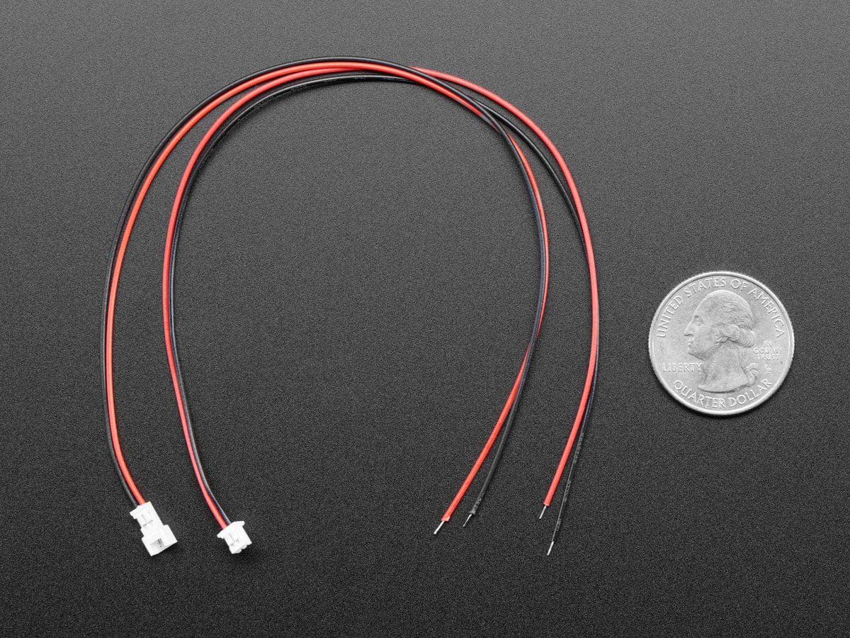 1.25mm Pitch 2-pin Cable Matching Pair - 40cm long - The Pi Hut