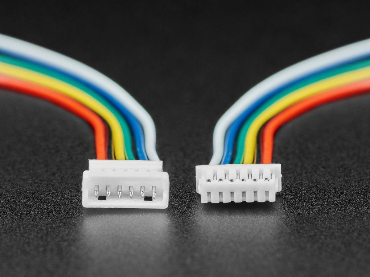 1.25mm Pitch 6-pin Cable Matching Pair - 10 cm long - The Pi Hut