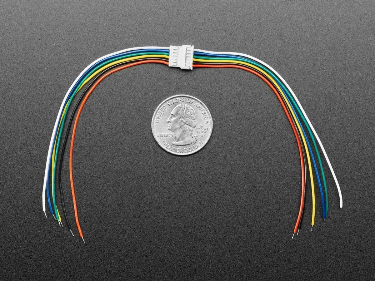 1.25mm Pitch 6-pin Cable Matching Pair - 10 cm long - The Pi Hut