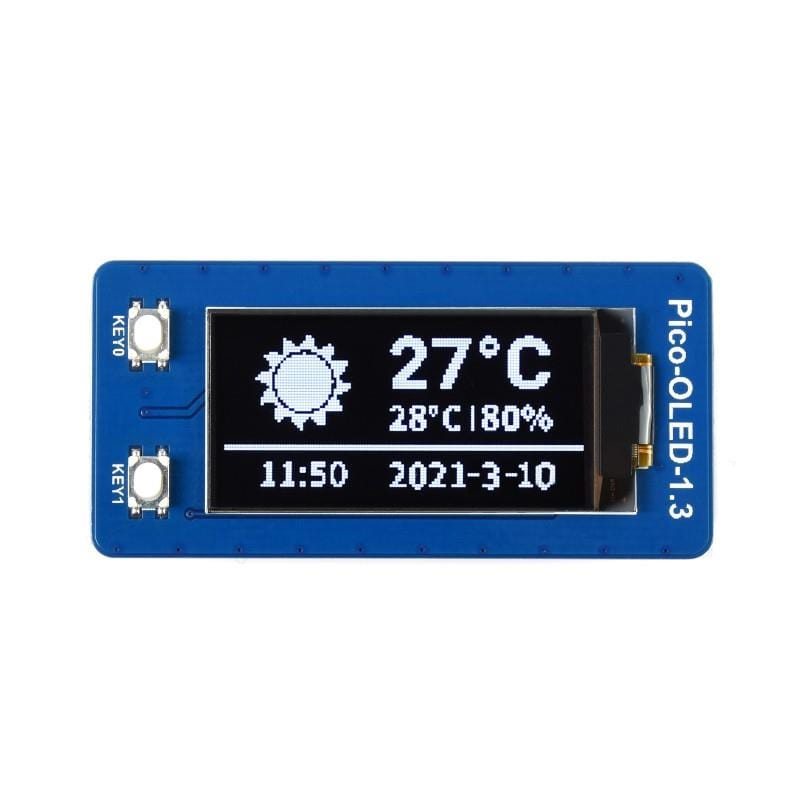 1.3" OLED Display Module for Raspberry Pi Pico (64×128) - The Pi Hut