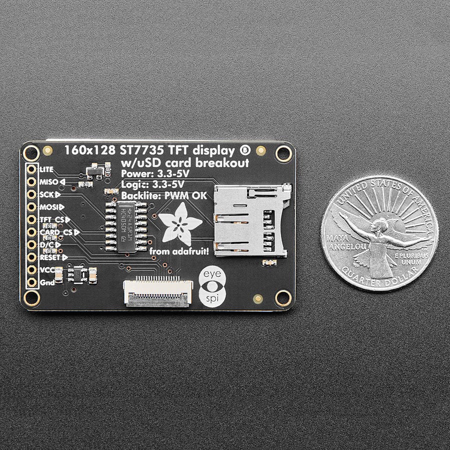 1.8" Color TFT LCD display with MicroSD Card Breakout (ST7735R) - The Pi Hut