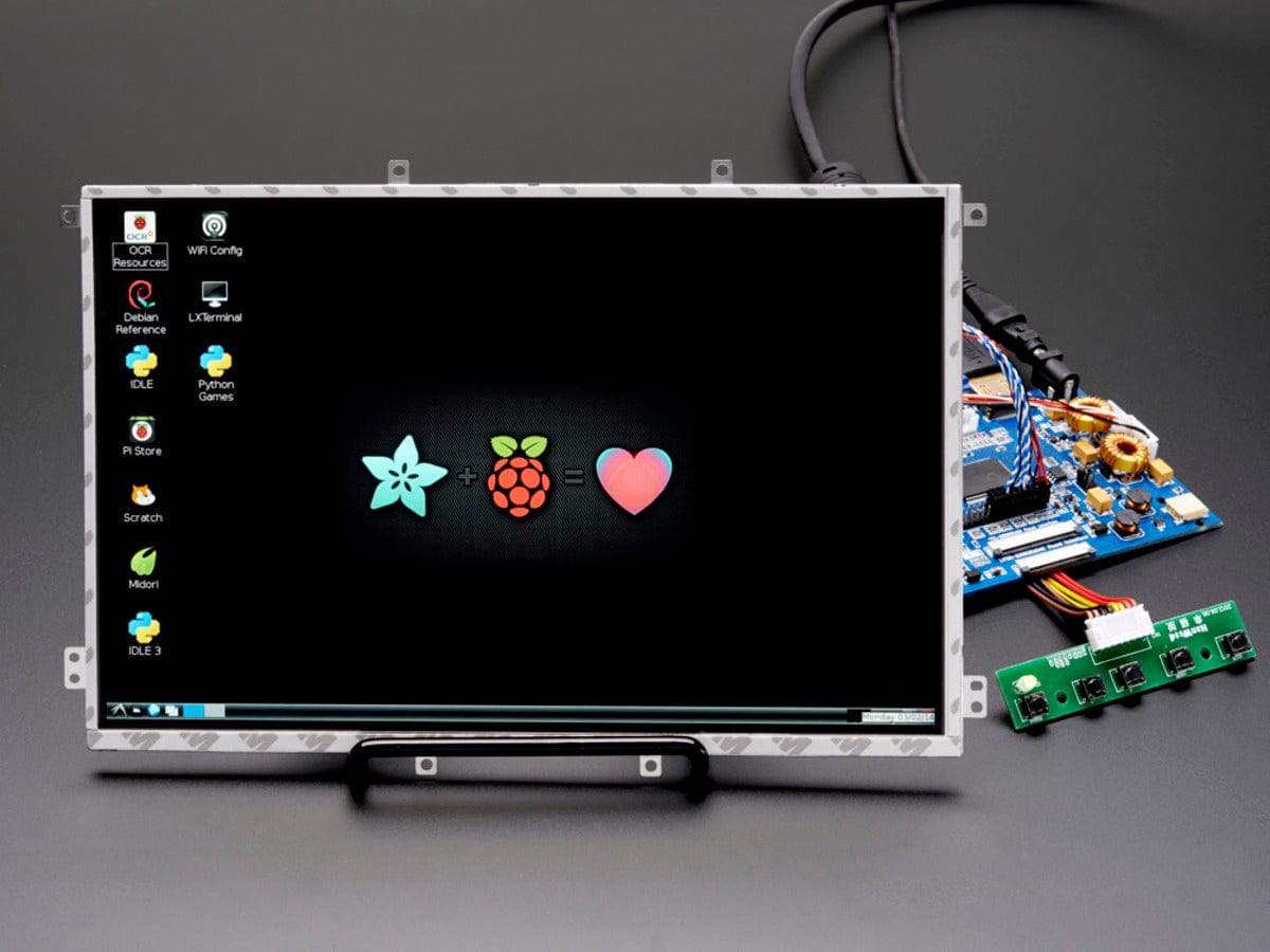 10.1" Display & Audio 1280x800 IPS - HDMI/VGA/NTSC/PAL - The Pi Hut