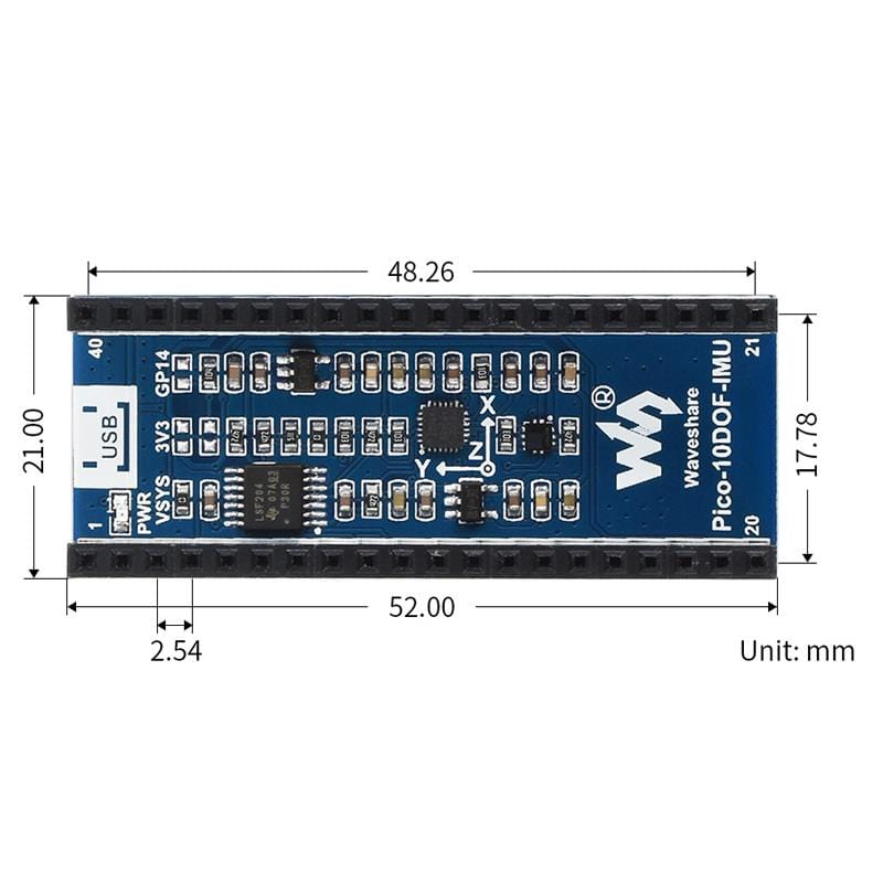 10-DOF IMU Sensor Module for Raspberry Pi Pico - The Pi Hut