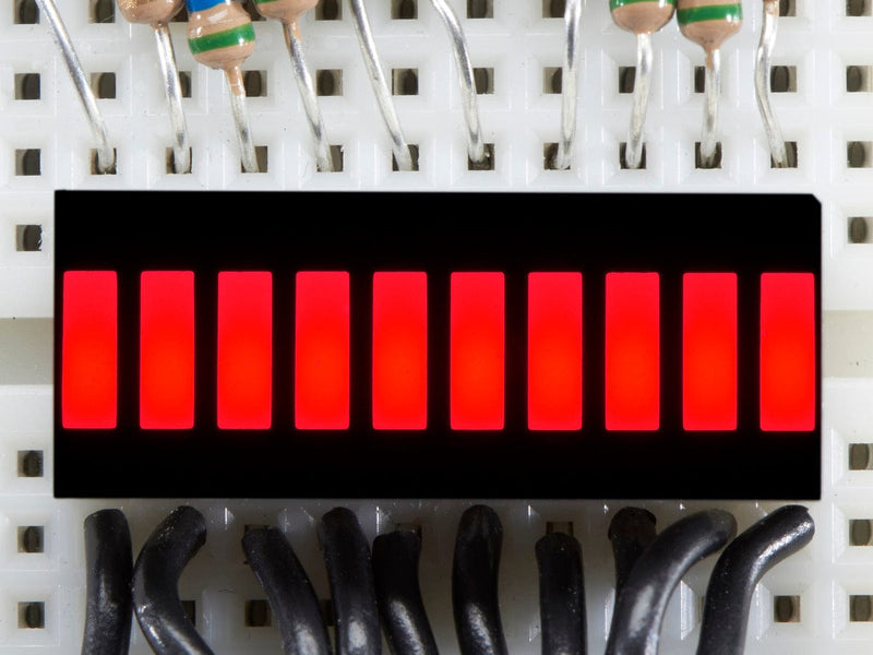 10 Segment Light Bar Graph LED Display - Red - The Pi Hut