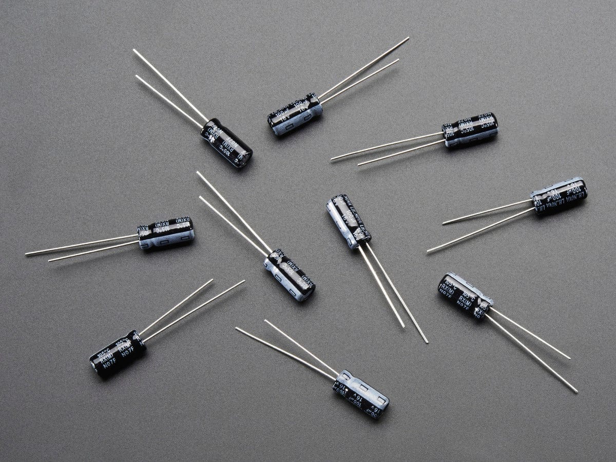 100uF 16V Electrolytic Capacitors - Pack of 10 - The Pi Hut