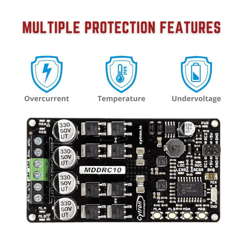 10A 2-Channel 7-30V DC Motor Driver for RC - The Pi Hut