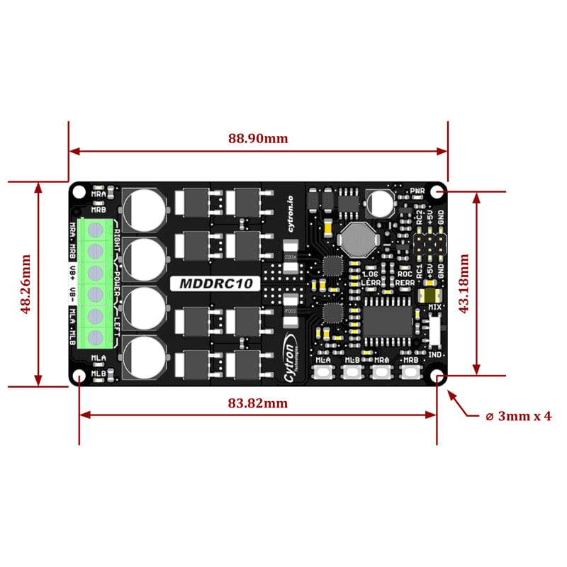 10A 2-Channel 7-30V DC Motor Driver for RC - The Pi Hut