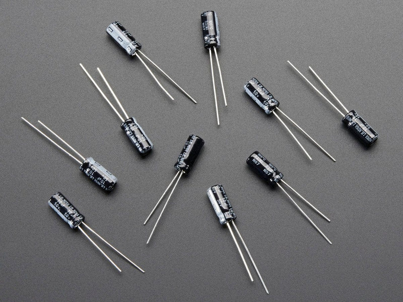 10uF 50V Electrolytic Capacitors - Pack of 10 - The Pi Hut