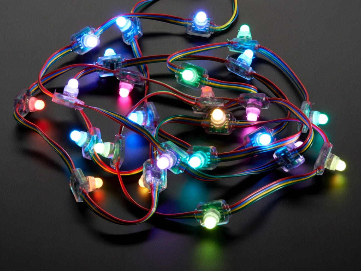 12mm  Diffused Flat Digital RGB LED Pixels (Strand of 25) - The Pi Hut