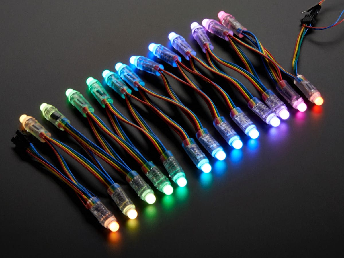 12mm  Diffused Thin Digital RGB LED Pixels (Strand of 25) - The Pi Hut