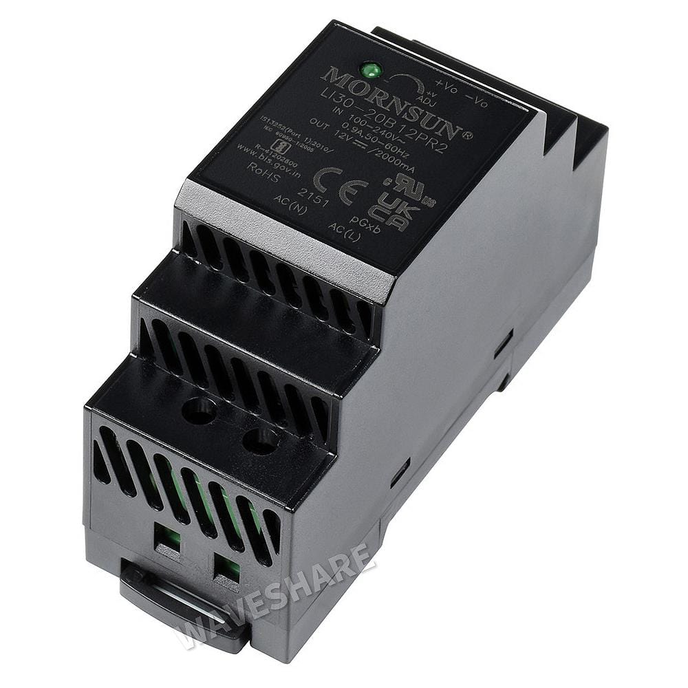 12V 2A Industrial DIN-Rail Power Supply - The Pi Hut