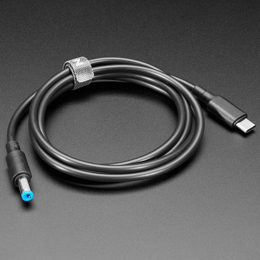 12V 5A USB-C 3.1 PD to 5.5mm Barrel Jack Cable - 1.2m with E-Mark - The Pi Hut