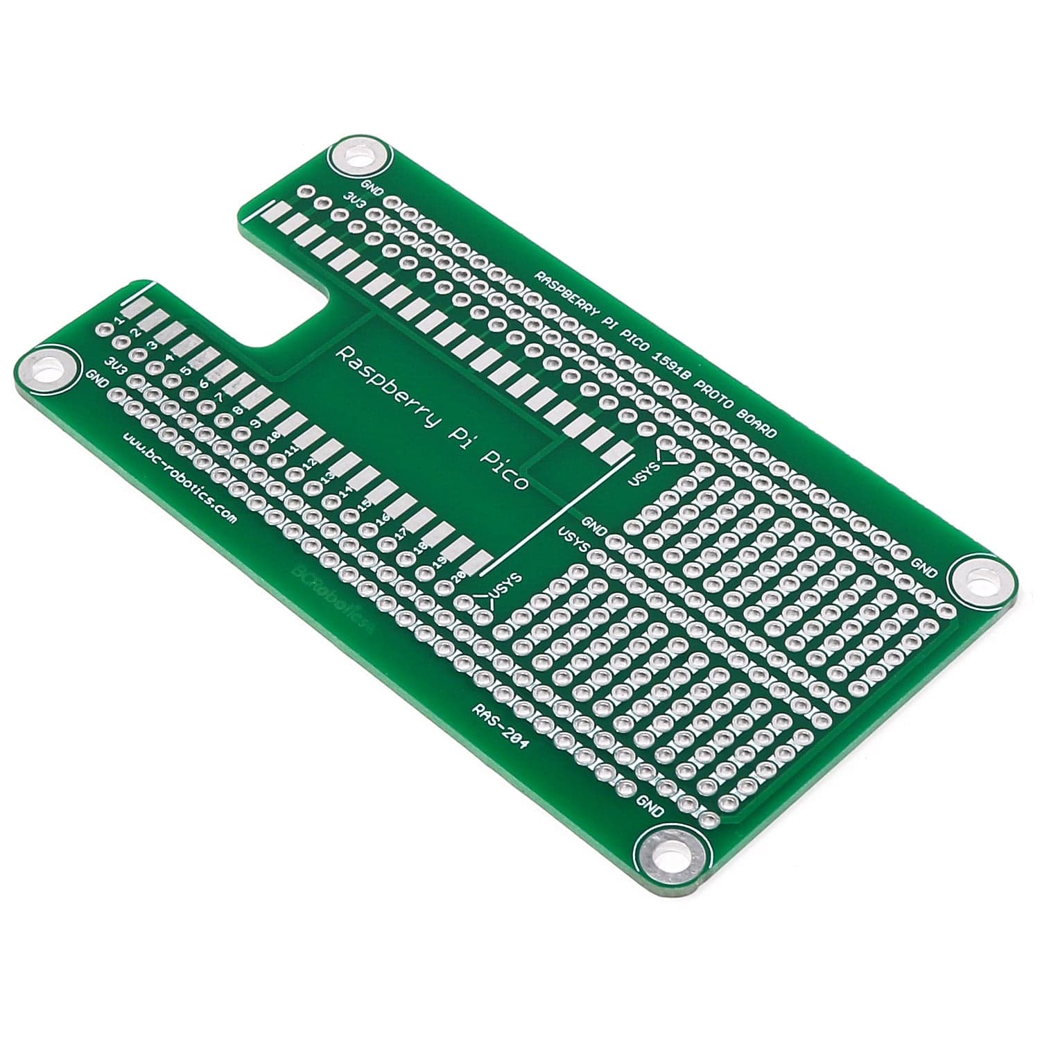 1591B Proto Board for Raspberry Pi Pico - The Pi Hut