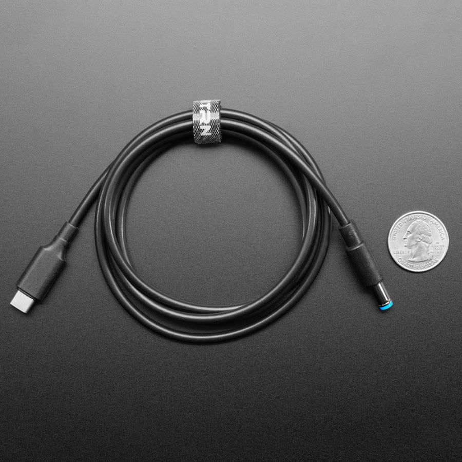 15V 5A USB-C 3.1 PD to 5.5mm Barrel Jack Cable - 1.2m with E-Mark - The Pi Hut