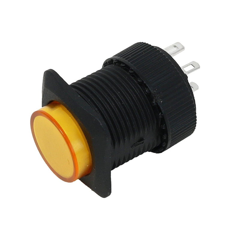 16mm Illuminated Pushbutton - Yellow Latching On/Off Switch - The Pi Hut