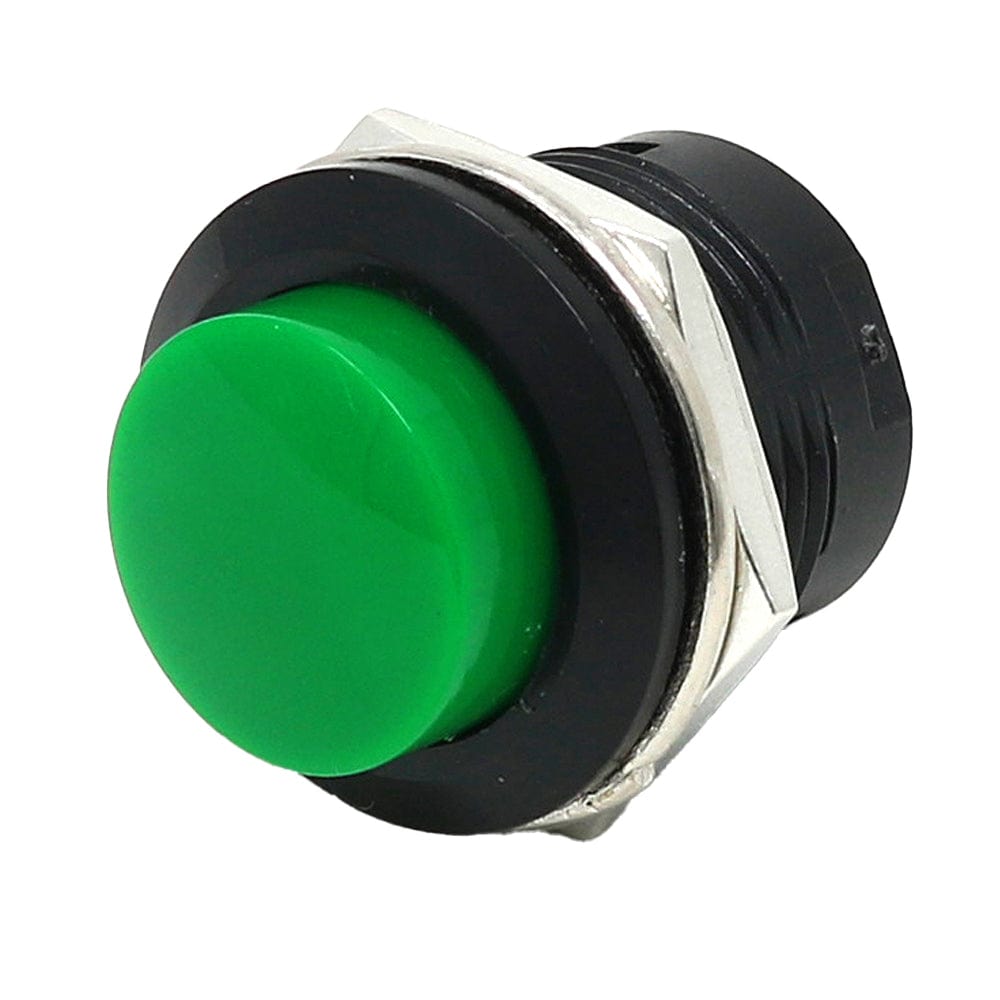 16mm Panel Mount Momentary Pushbutton - Green - The Pi Hut