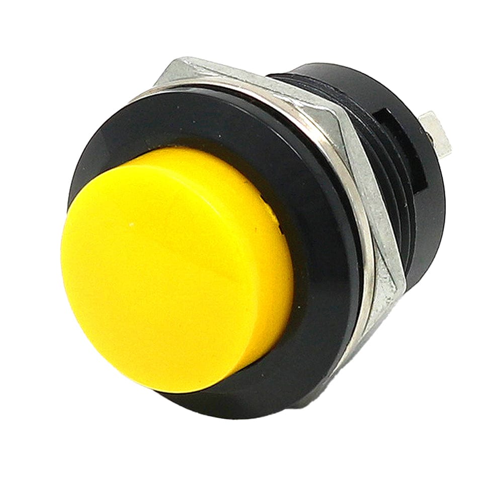 16mm Panel Mount Momentary Pushbutton - Yellow - The Pi Hut