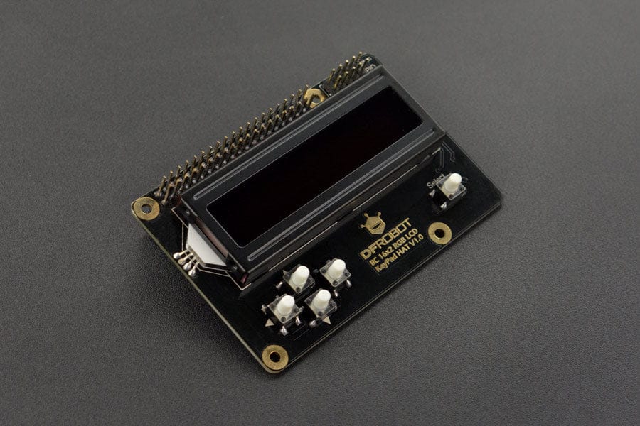 16x2 I2C RGB LCD Keypad HAT with RGB Font - The Pi Hut