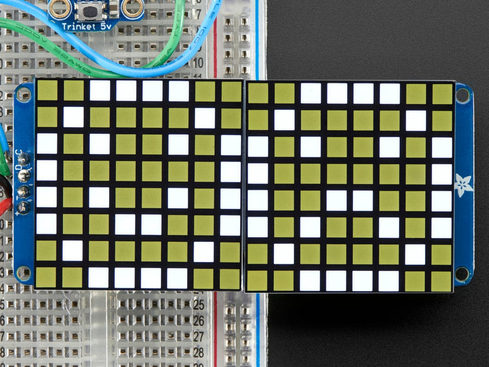 16x8 1.2" LED Matrix + Backpack - Ultra Bright Square White LEDs - The Pi Hut