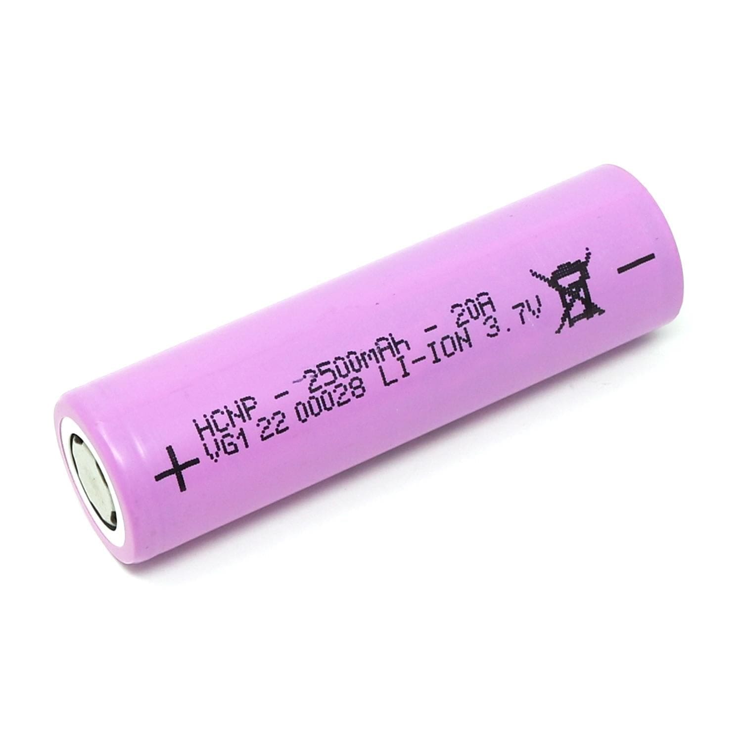 18650 Lithium-ion Rechargeable Cell (2500mAh 3.7V) - The Pi Hut