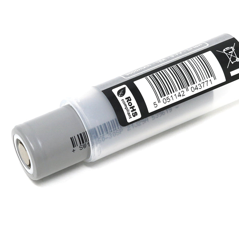 18650 Lithium-ion Rechargeable Cell - 3000mAh 3.7V 15A - The Pi Hut