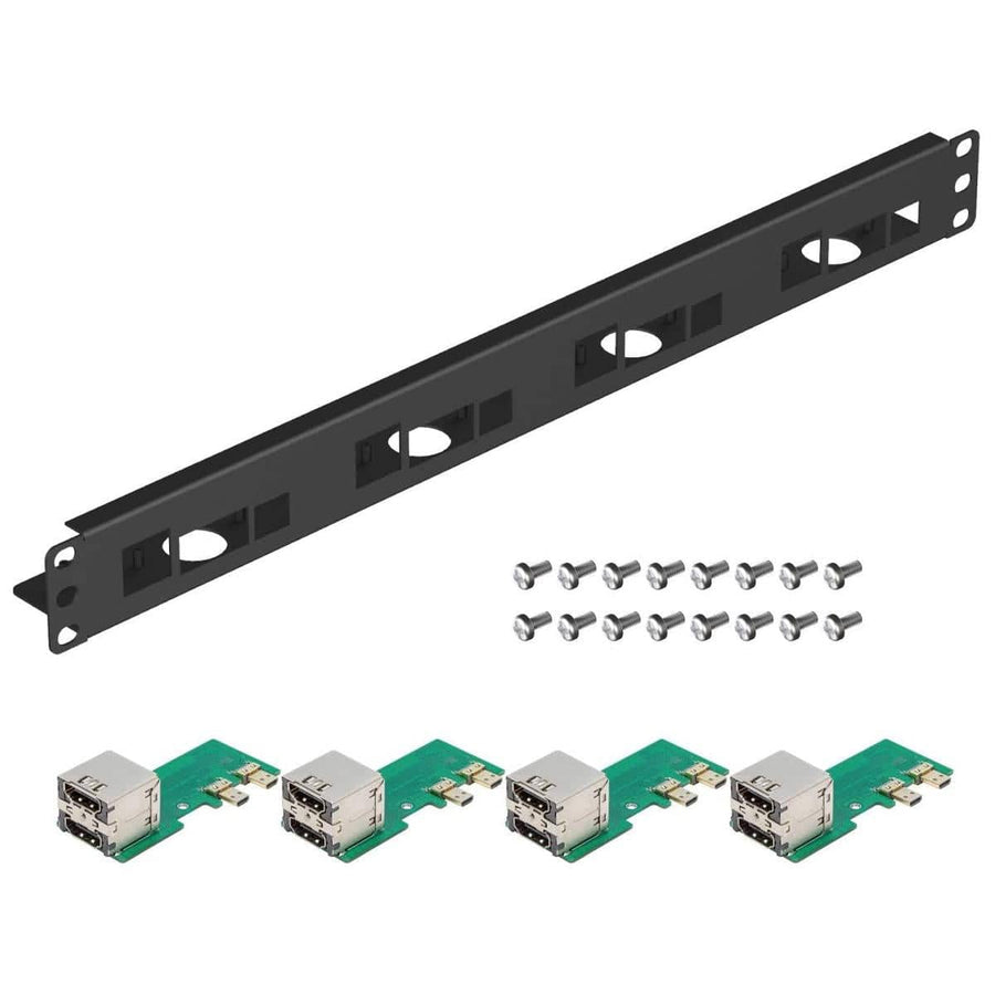 19" 1U Rack Mount for Raspberry Pi 4 with HDMI Adapter Boards The Pi Hut