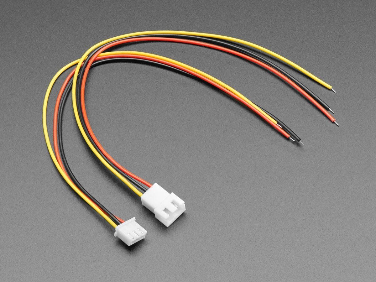 2.5mm Pitch 3-pin Cable Matching Pair - JST XH Compatible - The Pi Hut