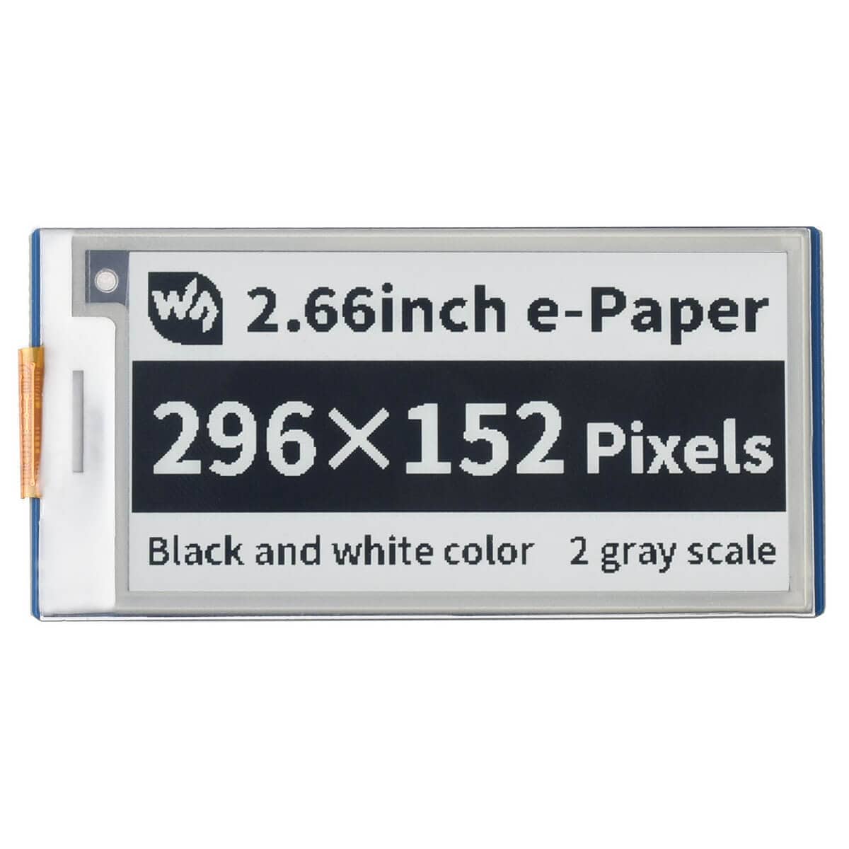 2.66" E-Paper Display Module for Raspberry Pi Pico (Black/White) (296×152) - The Pi Hut