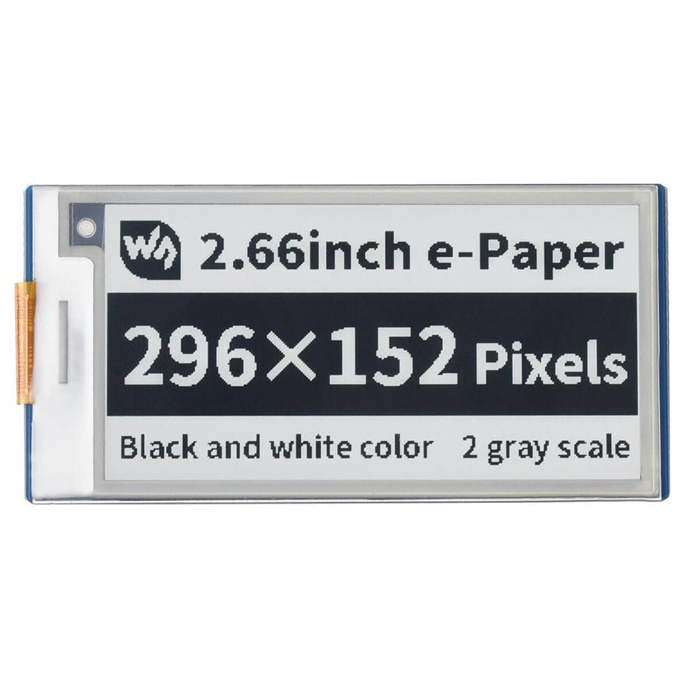 2.66" E-Paper Display Module for Raspberry Pi Pico (Black/White) (296×152) - The Pi Hut