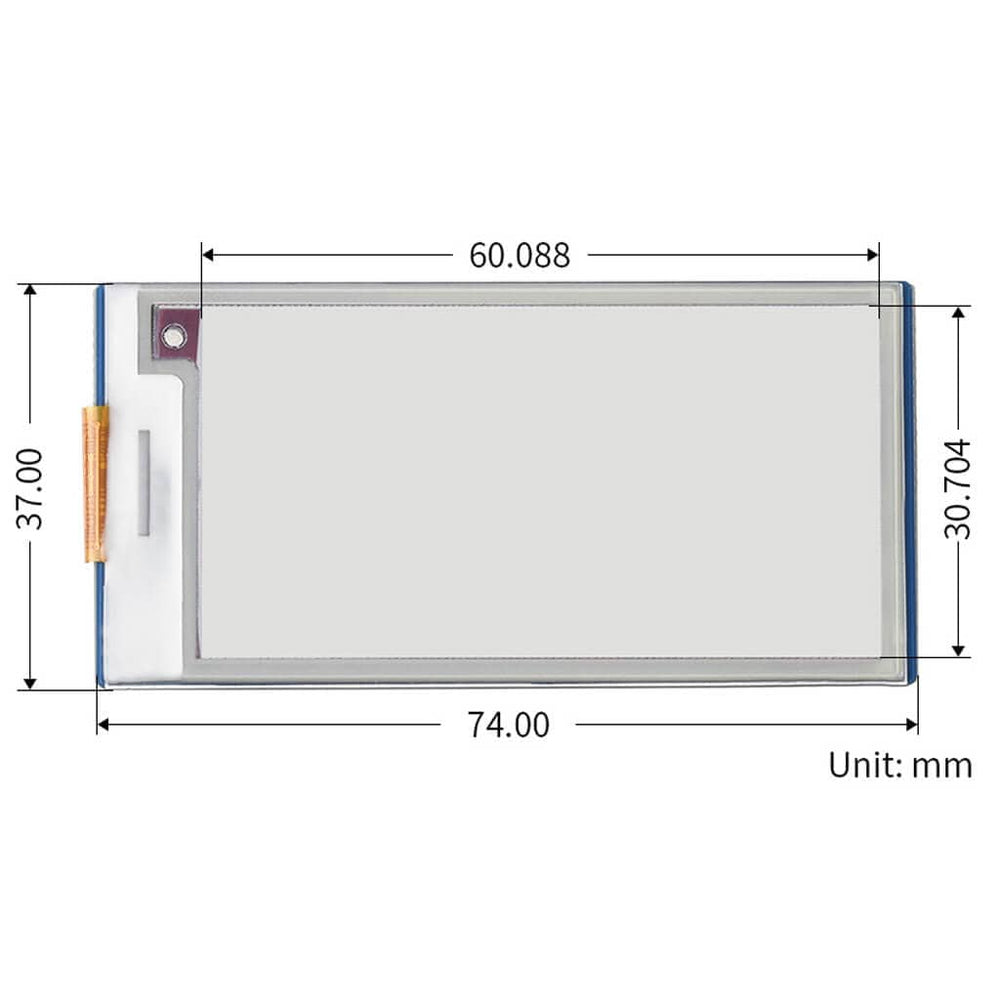 2.66" E-Paper Display Module for Raspberry Pi Pico (Black/White) (296×152) - The Pi Hut