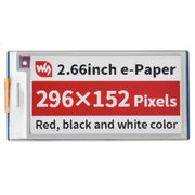 2.66" E-Paper Display Module for Raspberry Pi Pico (Red/Black/White) (296×152) - The Pi Hut