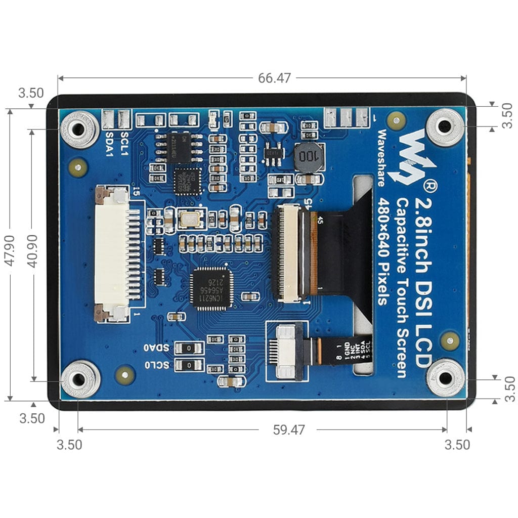 2.8" IPS Capacitive Touch DSI Display for Raspberry Pi (480x640) - The Pi Hut