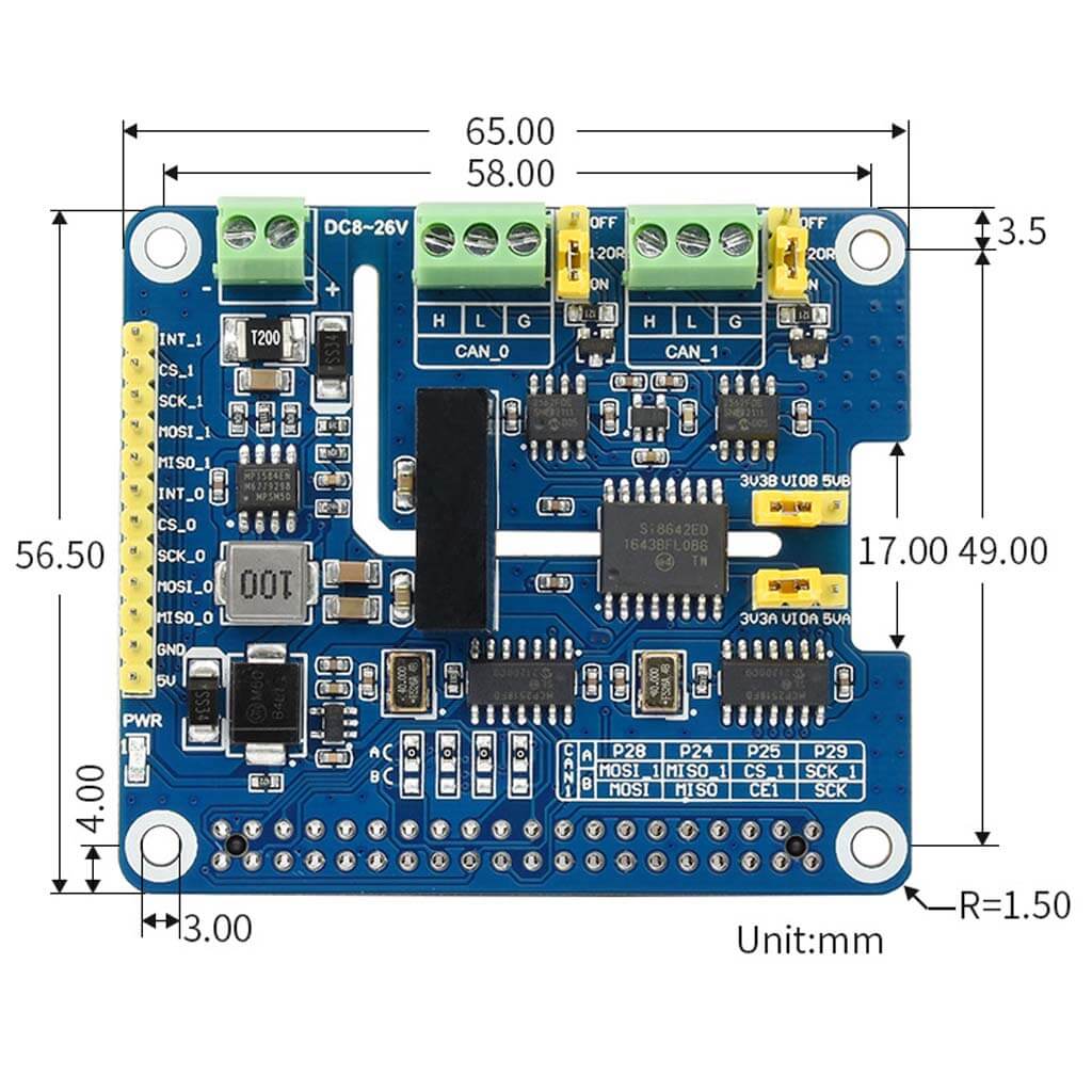 2-Channel Isolated CAN FD Expansion HAT for Raspberry Pi - The Pi Hut