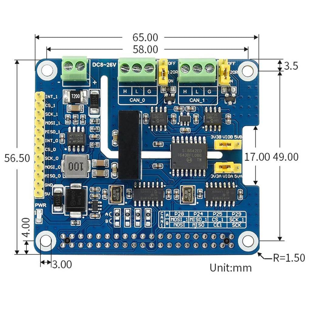 2-Channel Isolated CAN FD Expansion HAT for Raspberry Pi - The Pi Hut