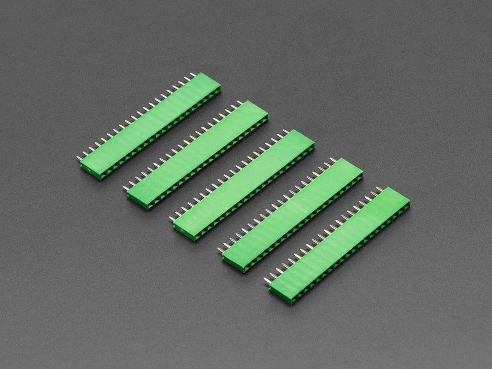 20-pin 0.1" Female Header - Green - 5 pack - The Pi Hut