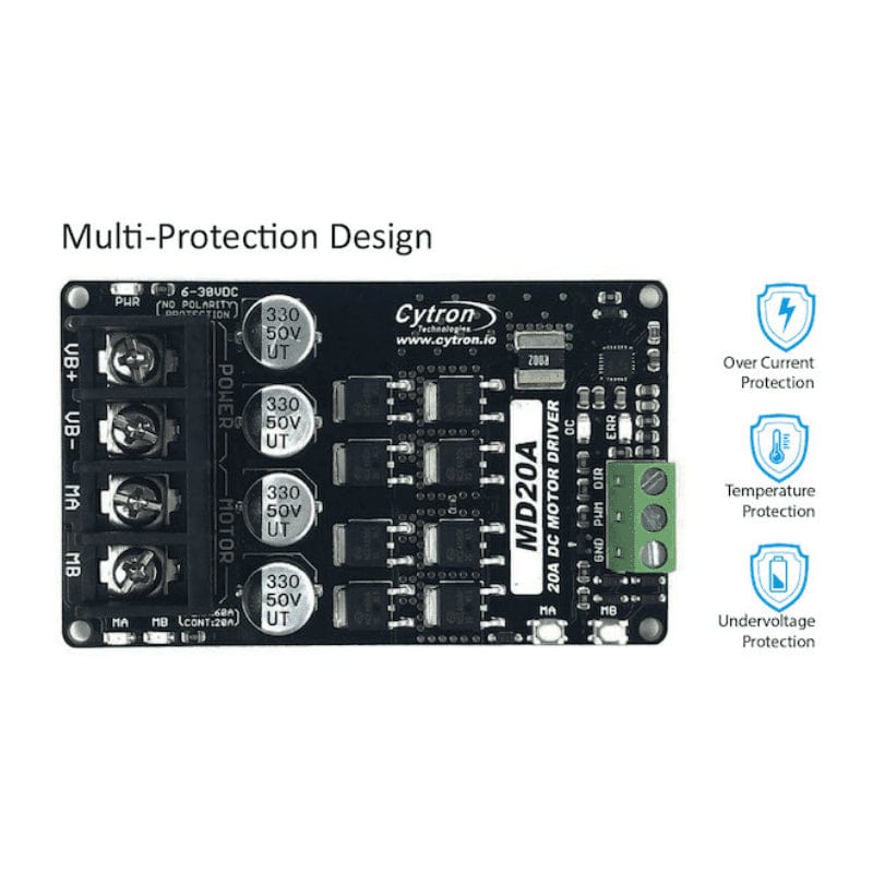 20A 6V-30V Single-Channel DC Motor Driver - The Pi Hut