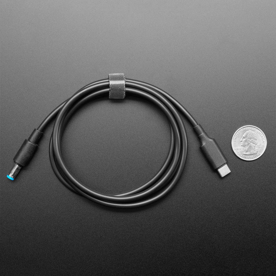 20V 5A USB-C 3.1 PD to 5.5mm Barrel Jack Cable - 1.2m with E-Mark - The Pi Hut