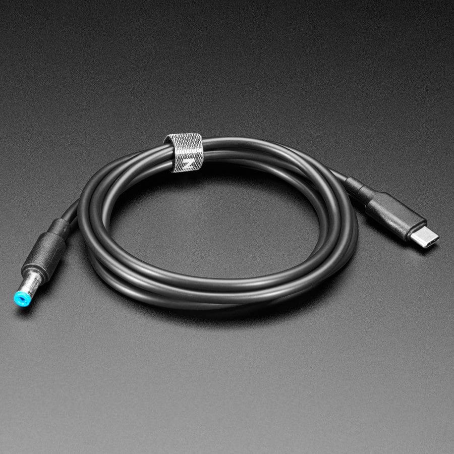 20V 5A USB-C 3.1 PD to 5.5mm Barrel Jack Cable - 1.2m with E-Mark - The Pi Hut