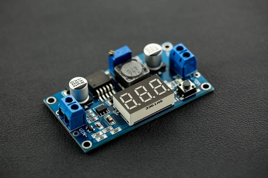 20W Adjustable DC-DC Buck Converter with Digital Display - The Pi Hut