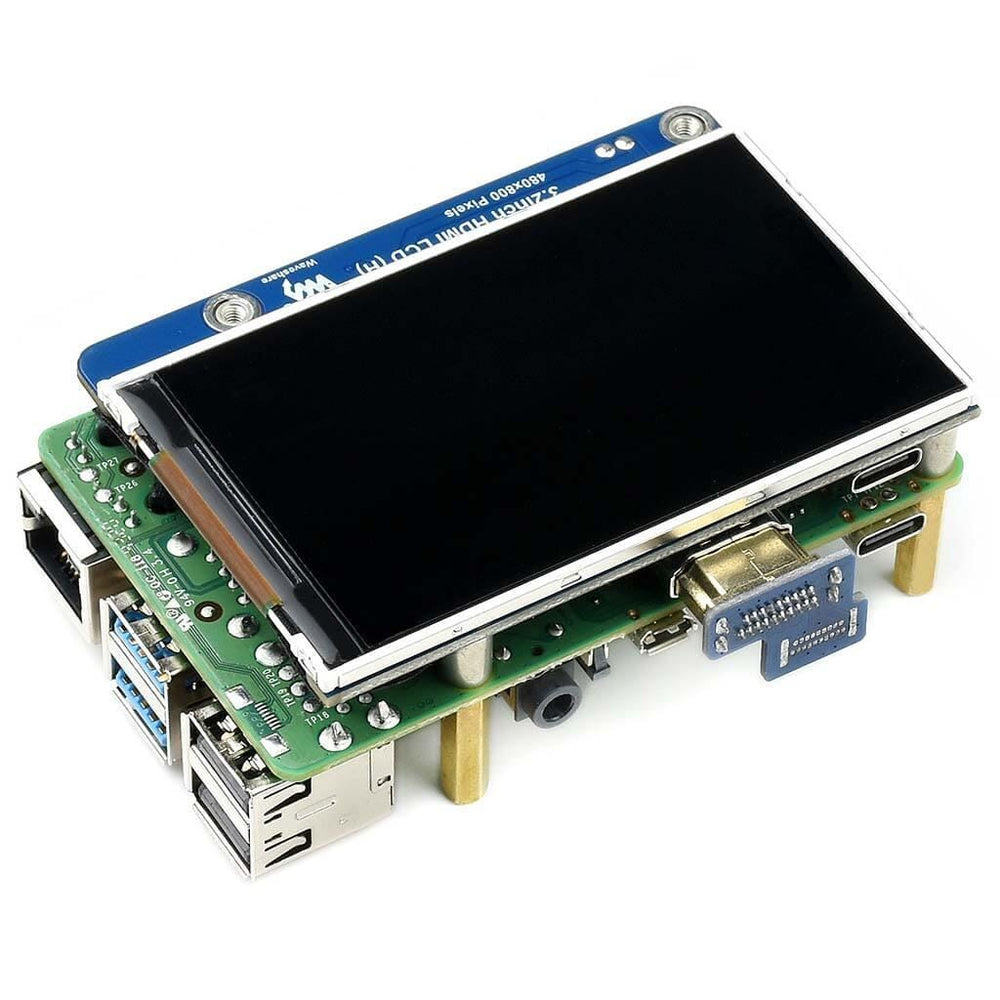 Waveshare 3.2inch HDMI IPS LCD (H), 480×800, Adjustable Brightness, No  Touch, Supports Raspberry Pi 