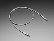 3.5mm Stereo Male/Male Audio Cable - Silver Metal - 1 meter long - The Pi Hut