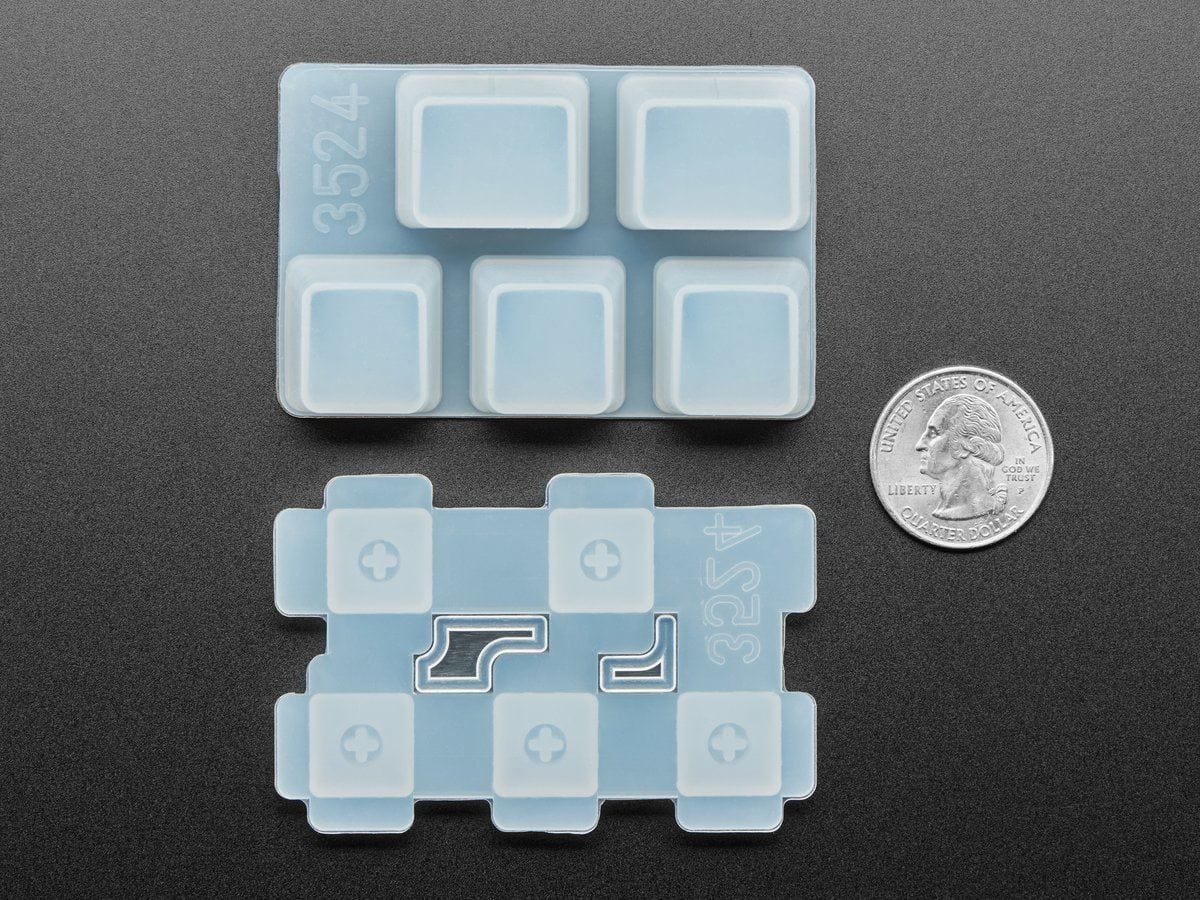 3 x 1U and 2 x 1.25U "Ctrl" Silicone Keycap Molds (MX Compatible Switches) - The Pi Hut