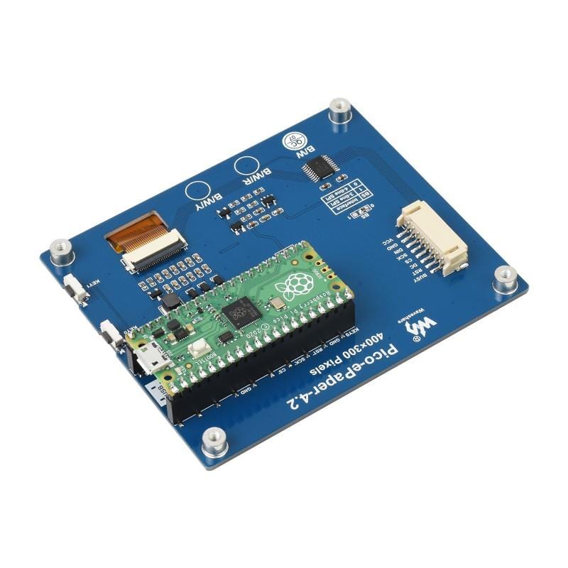 4.2" E-Paper Display Module for Raspberry Pi Pico (Black/White) (400×300) - The Pi Hut