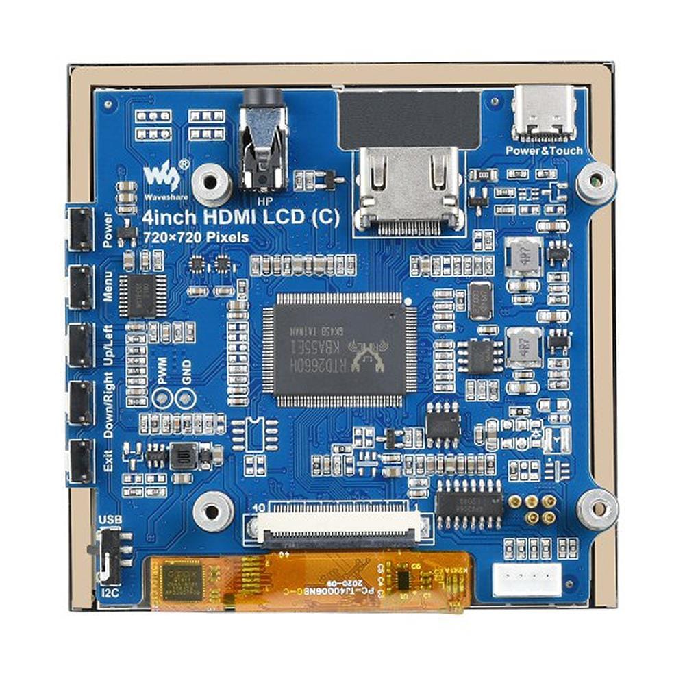 4" IPS HDMI Square Capacitive Touchscreen for Raspberry Pi (720x720) - The Pi Hut