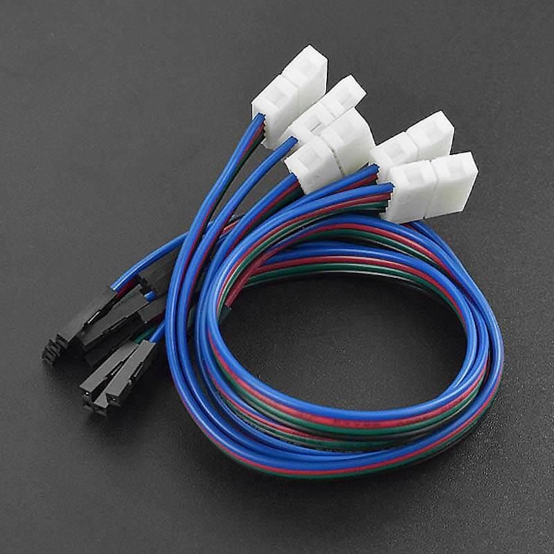 4-Pin LED Strip Connector Cables (Single Head, 5 Pieces) - The Pi Hut