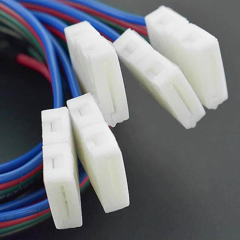 4-Pin LED Strip Connector Cables (Single Head, 5 Pieces) - The Pi Hut