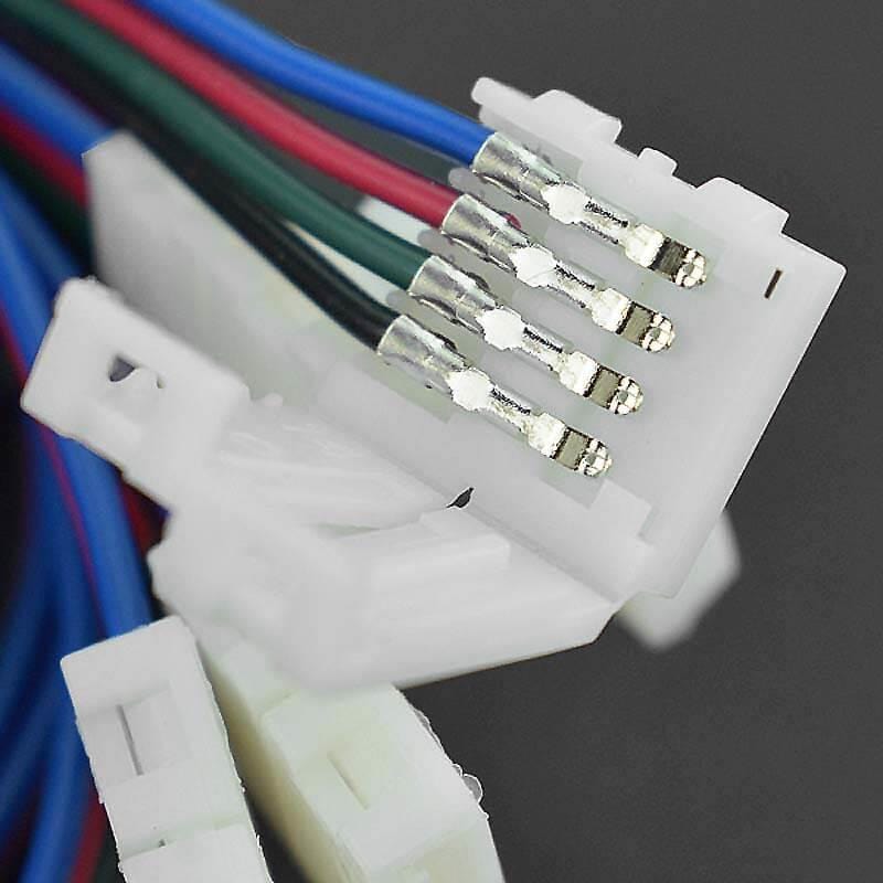 4-Pin LED Strip Connector Cables (Single Head, 5 Pieces) - The Pi Hut