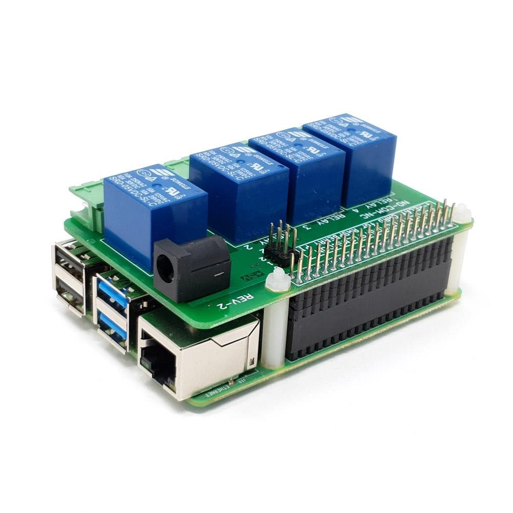 4-Relay Heavy Duty Stackable Card for Raspberry Pi - The Pi Hut