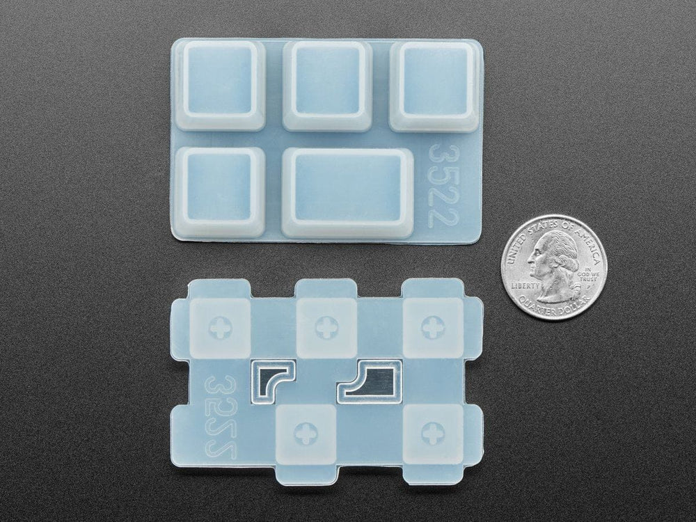 4 x 1U and 1 x 1.25U "Tab" Silicone Keycap Molds (MX Compatible Switches) - The Pi Hut