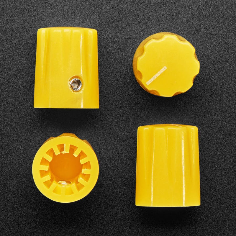 Yellow Micro Potentiometer Knob - 4 pack - The Pi Hut